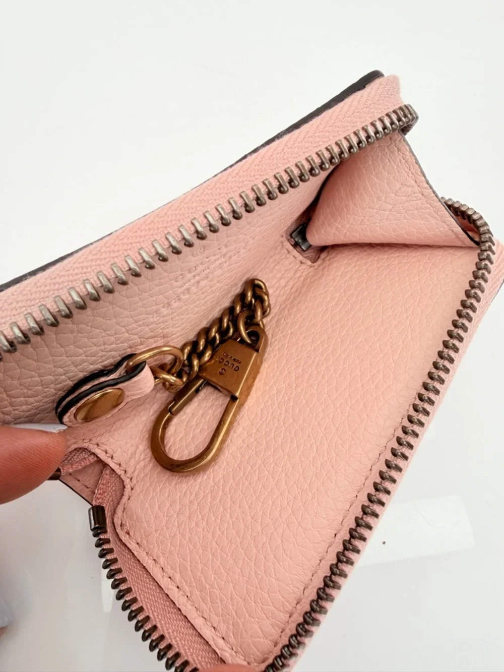 Gucci Pink Bee Accent Zip Wallet Key Case - Picture 11 of 12